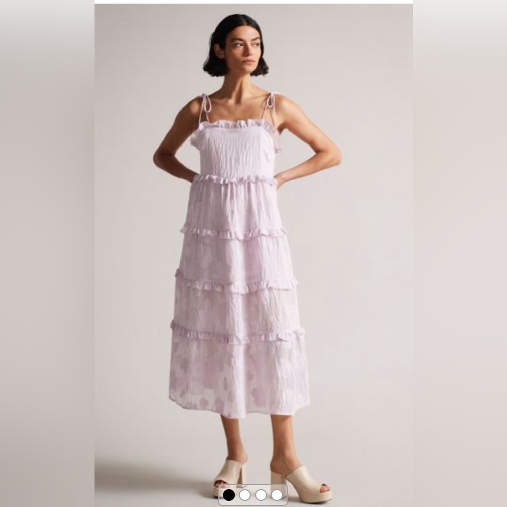 NWT TED BAKER LONDON LILAC MIDI DRESS